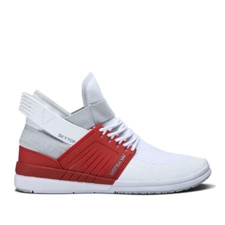 Supra Skytop V Womens High Tops Shoes White/Red UK 65EYT